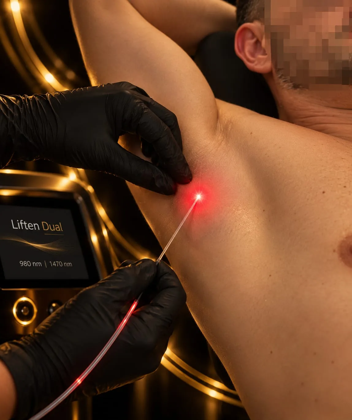 Tratamiento de hiperhidrosis axilar con endoláser